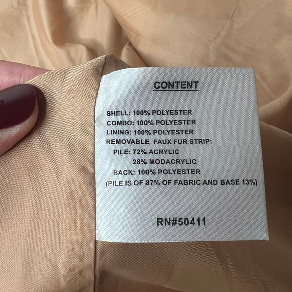 Nine West Camel City Coat Tan Peacoat Women's XL Minimalist Preppy Academia - Picture 12 of 12